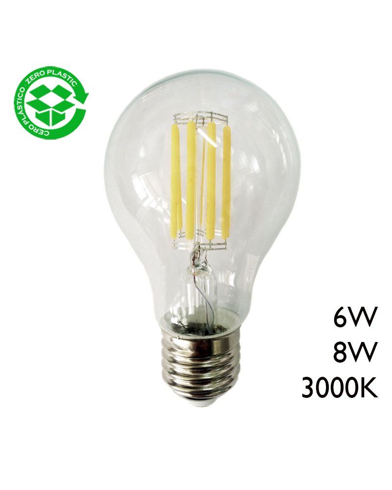 Classic filament LED Standard bulb E27 3000K A +