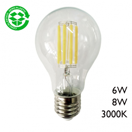 Classic filament LED Standard bulb E27 3000K A +