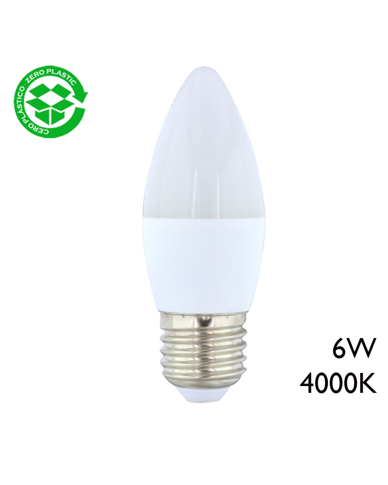 LED candle bulb 6W E27 cool light