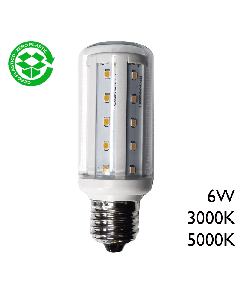 Bombilla tubular LED E27 6W 550 Lm