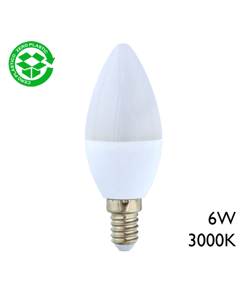 Bombilla vela LED 6W E14 3000K