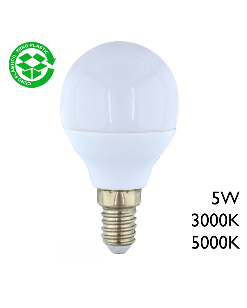 Bombilla esférica LED 5W E14 320Lm