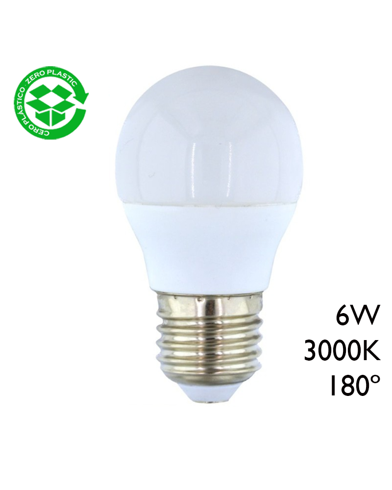 LED Golf ball bulb 6W E27 3000K 180º