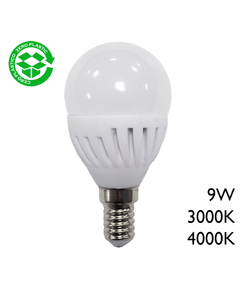 Bombilla esférica LED 9W E14 900Lm