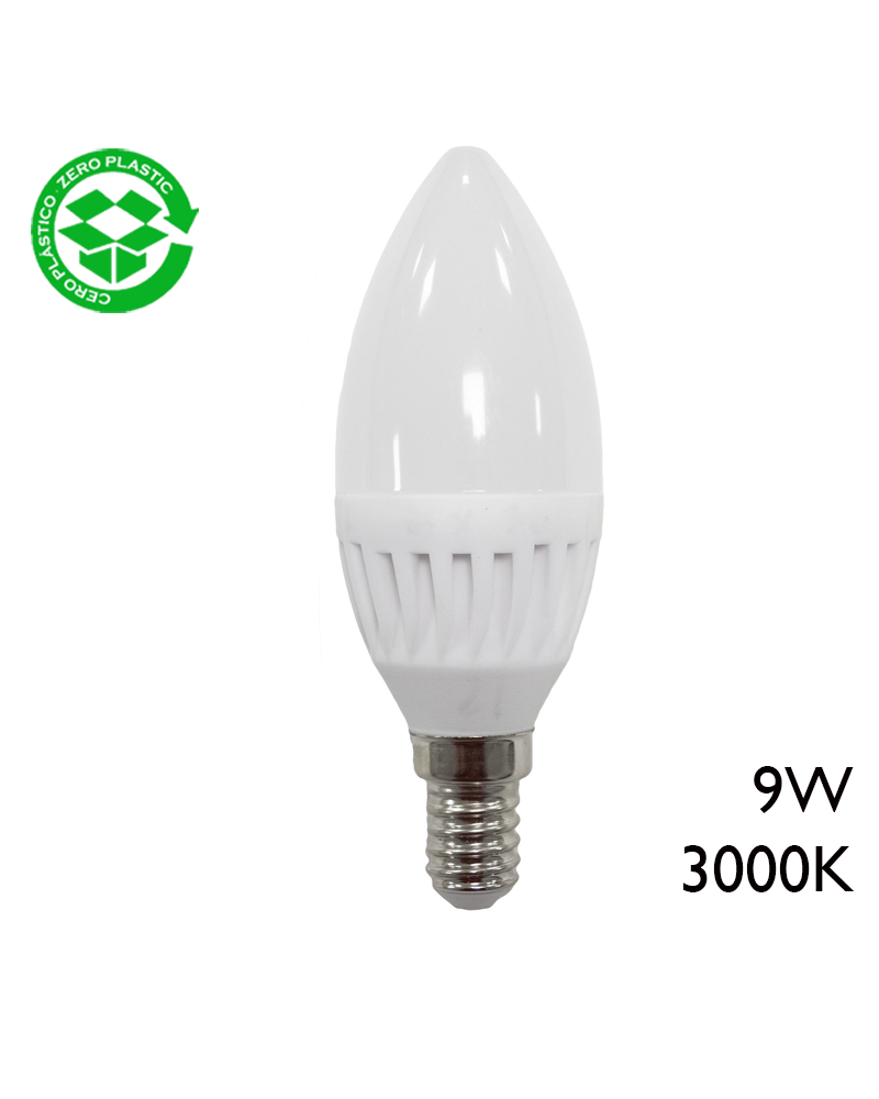 Bombilla vela LED 9W E14 3000K