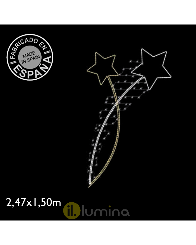 Christmas figure flashing blinking star duo warm and cool lights  2.47x1.50 meters suitable for outdoor