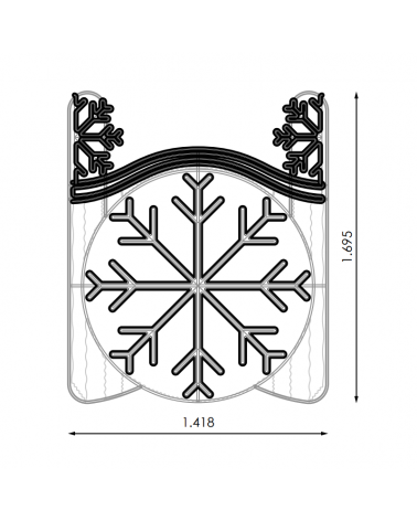Figura Navideña flashing parpadeante central copo de nieve luz cálida y fria s 1,41x1,69 m apto para exterior