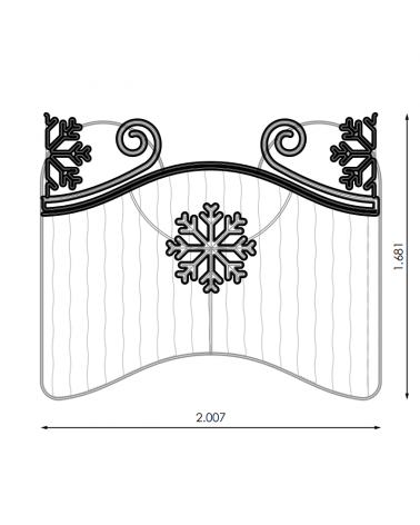 IP65 Outdoor LED Flashing Christmas figure with central curtain and snowflake warm and cool light 2x1.68m for outdoor