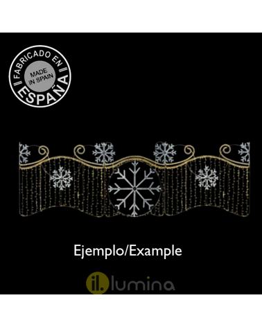 IP65 Outdoor LED Flashing Christmas figure with central curtain and snowflake warm and cool light 2x1.68m for outdoor