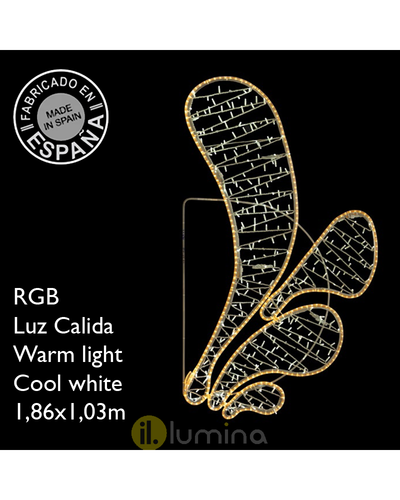 Figura Navideña flashing parpadeante formas redondas luz RGB cálida y fria para calles y farolas 1,86x1,03 m apto para exterior