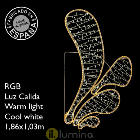 Figura Navideña flashing parpadeante formas redondas luz RGB cálida y fria para calles y farolas 1,86x1,03 m apto para exterior