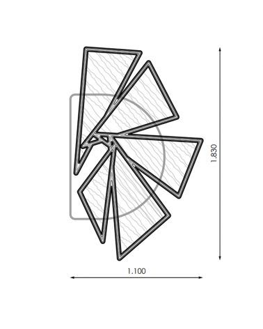 Figura Navideña flashing parpadeante cinco formas triangulares luz RGB cálida y frias 1,98x10,70 m apto para exterior