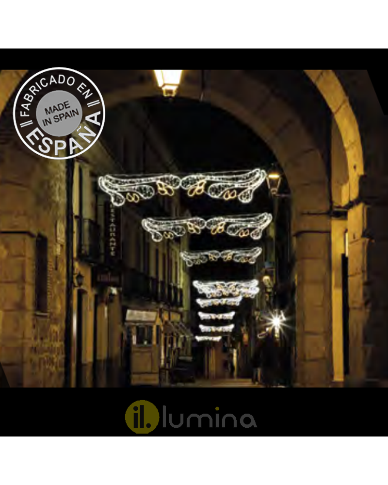 Christmas figure IP65 LED flashing rounded shapes drops water warm and cool RGB light 1.86x1.03m for outdoor