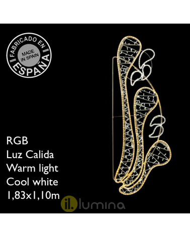 Figura Navideña flashing parpadeante formas redondeadas gotas agua luz RGB cálida y fria 1,86x1,03 m apto para exterior