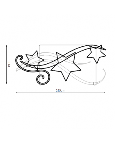 Figura Navideña luz fija varios colores tres estrellas y ondas 2,55x1,13 metros apto para exterior