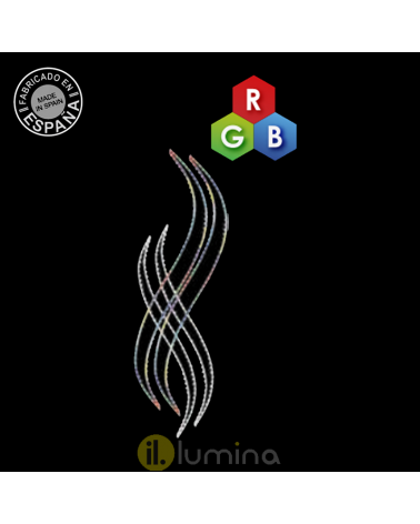 Outdoor Dual LED Christmas figure fixed light various colors with waves + waves 2.03x0.70 meters IP65