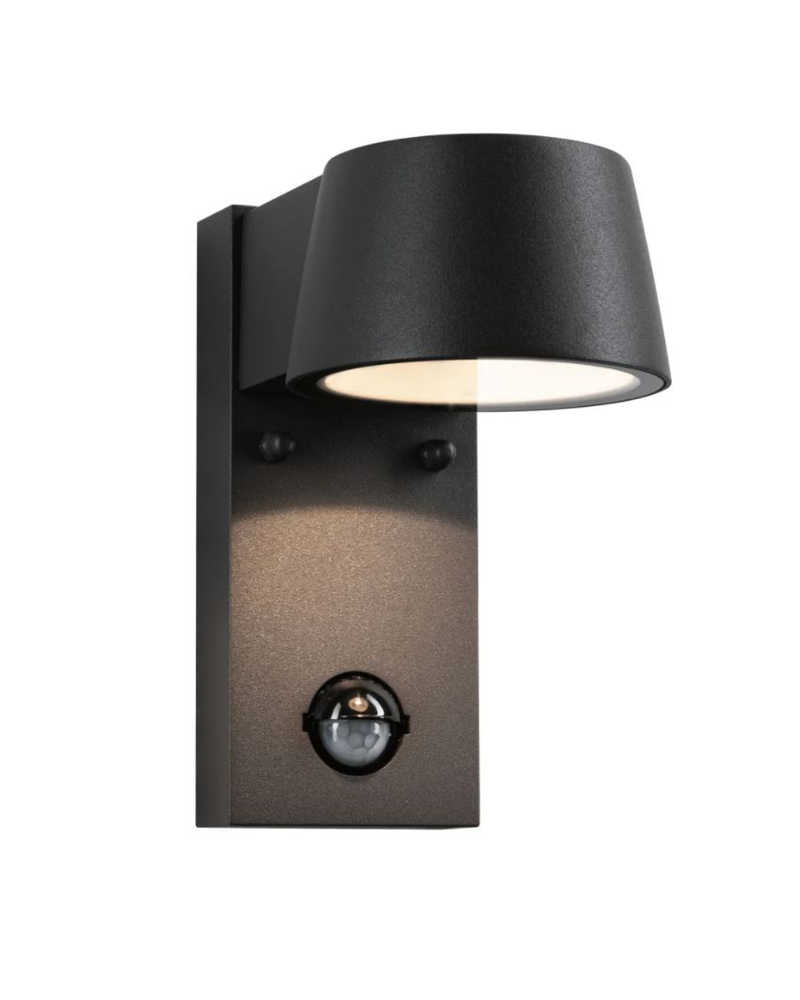 Aplique de pared de exterior LED 6W con sensor de movimiento en aluminio gris 3000K