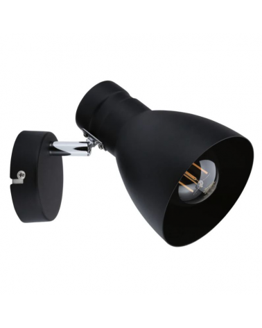 Aplique de pared orientable 11,2cm en metal color negro E27 20W