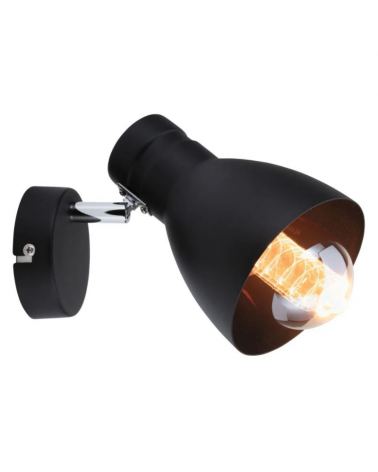 Adjustable 11.2cm wall lamp in black metal E27 20W