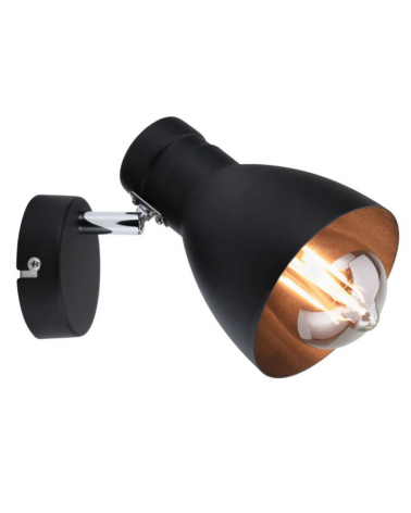 Adjustable 11.2cm wall lamp in black metal E27 20W