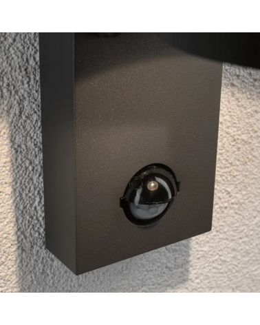 Aplique de pared de exterior LED 6W con sensor de movimiento en aluminio gris 3000K