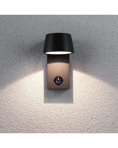 Aplique de pared de exterior LED 6W con sensor de movimiento en aluminio gris 3000K