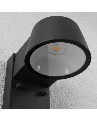 Aplique de pared de exterior LED 6W con sensor de movimiento en aluminio gris 3000K