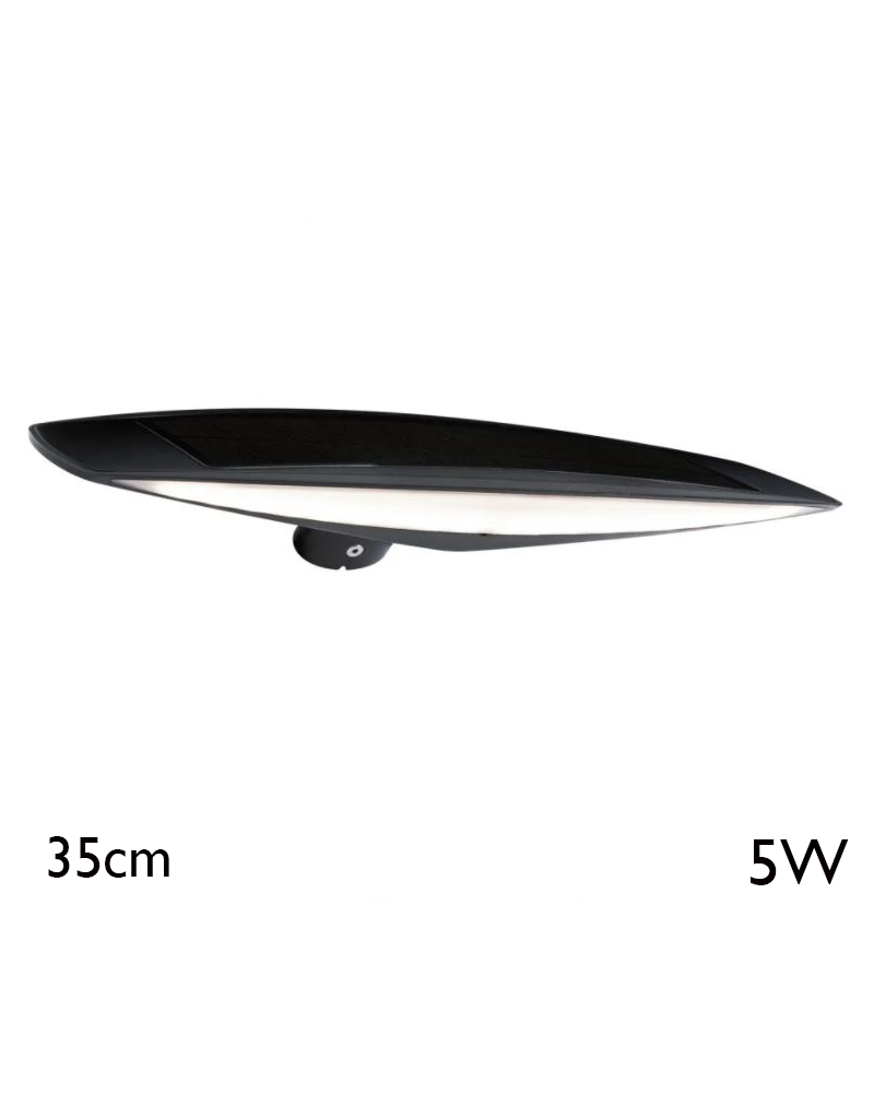 Aplique solar LED 35cm para exteriores 5W acabado antracita con sensor de movimiento IP44