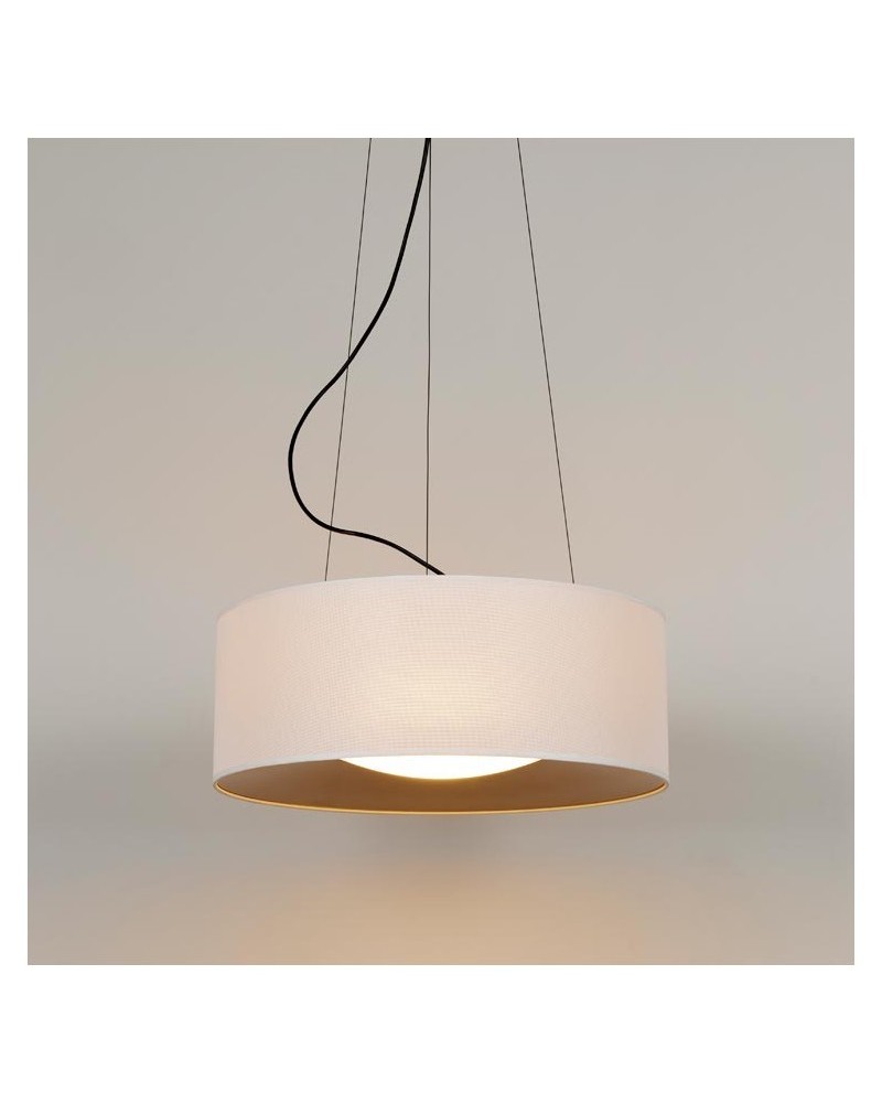 Design ceiling lamp PVC and polyester 50cm white indoor Gold with opal glass diffuser E27