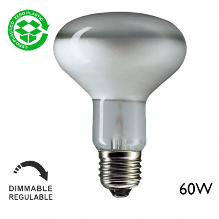 Incandescent reflector bulb R95 60W E27 95mm Dimmable