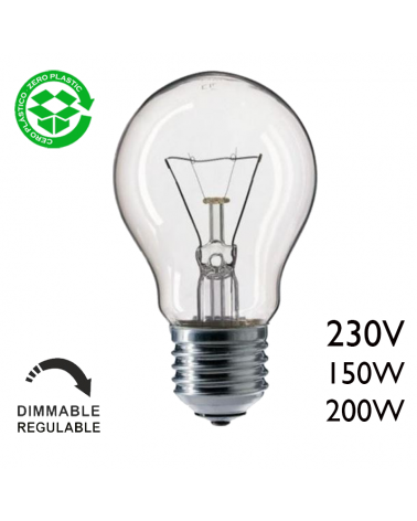 Clear standard light bulb 230V E27 dimmable