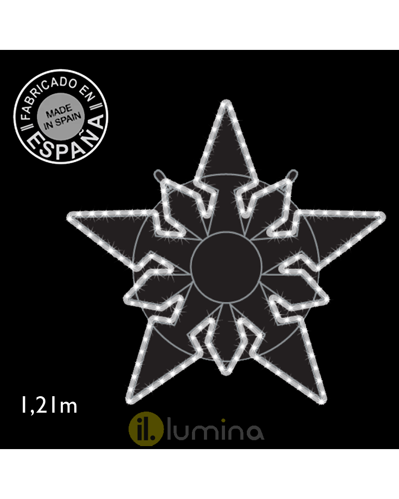 Flor en forma de estrella luz fría o luz cálida LED 121cm 21W