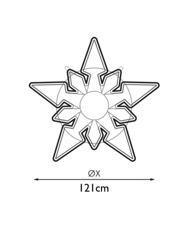 Flor en forma de estrella luz fría o luz cálida LED 121cm 21W