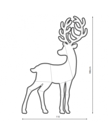 Luminous figure silhouette reindeer deer christmas exterior for facades 180cm LED 117W