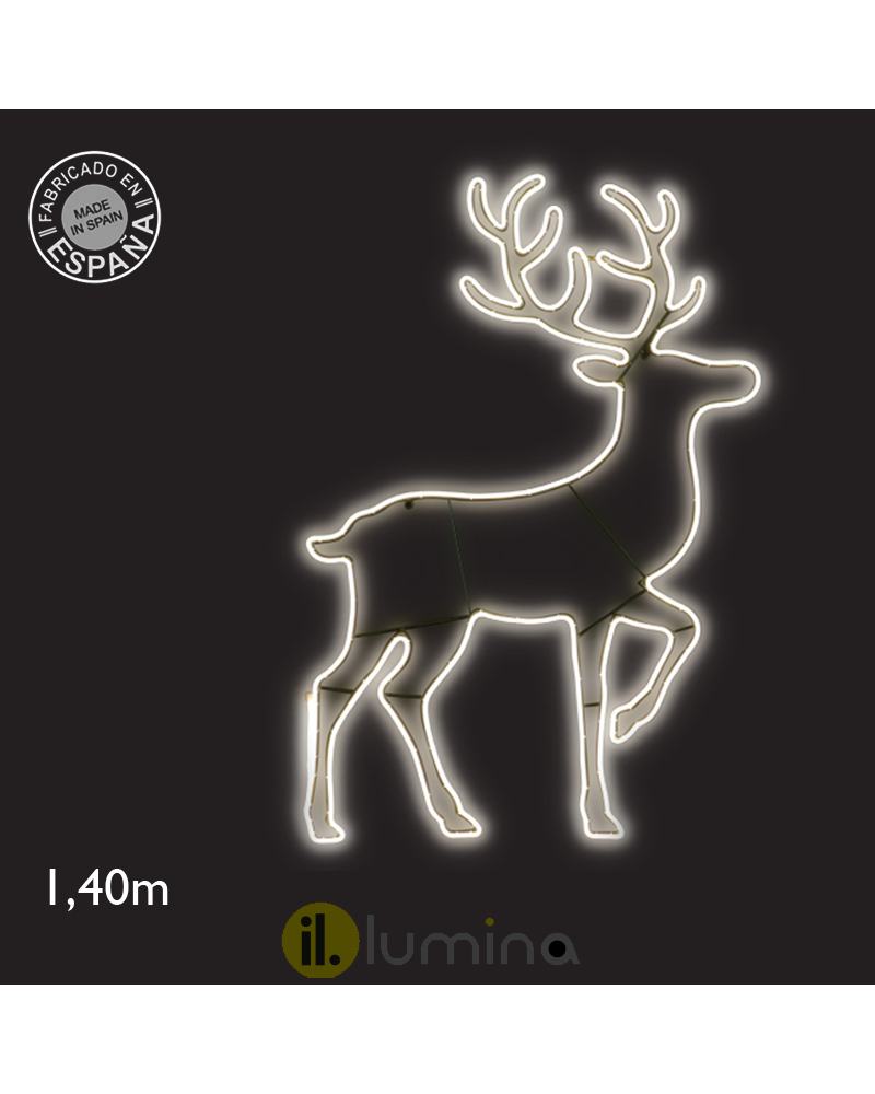 Luminous figure silhouette reindeer deer grazing christmas IP65 exterior for facades 140cm LED 90W