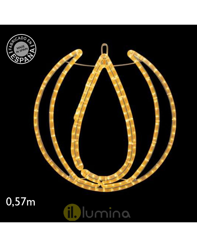 Figura luminosa esfera con gota luz fría, cálida o RGB LED 15W 57cm