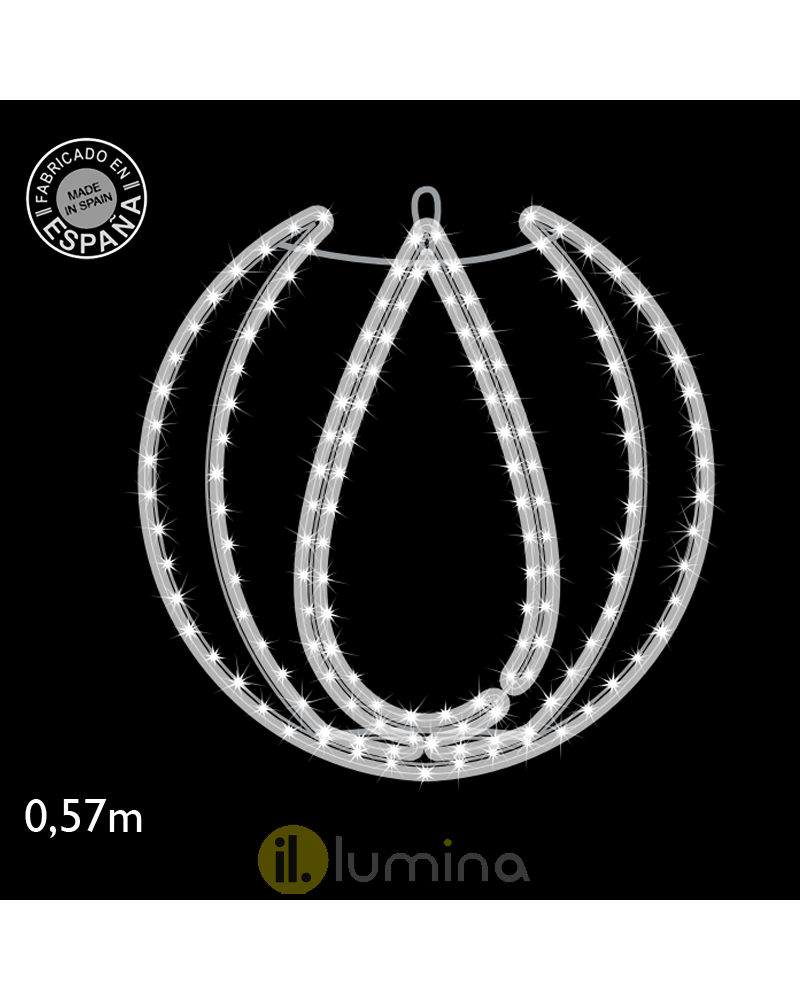 Figura luminosa esfera con gota luz fría, cálida o RGB LED 15W 57cm