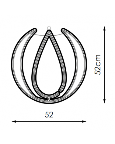 Figura luminosa esfera con gota luz fría, cálida o RGB LED 15W 57cm