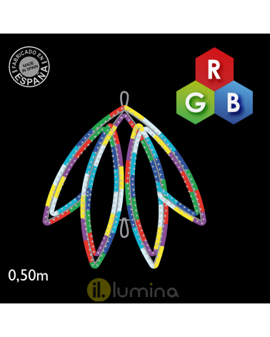 Luminous figure flower cool, warm light or RGB LED 18W 55cm