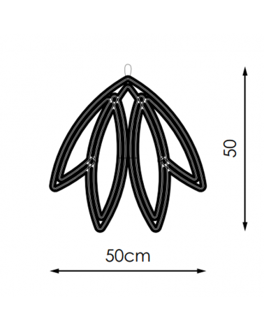Figura luminosa flor luz fria, cálida o RGB LED 18W 55cm
