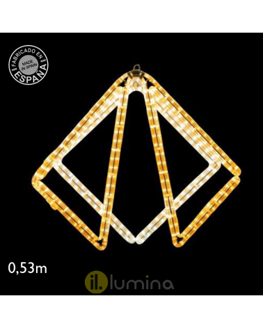Luminous figure triangles cool light, warm light or RGB LED 24W 53cm
