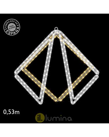 Luminous figure triangles cool light, warm light or RGB LED 24W 53cm
