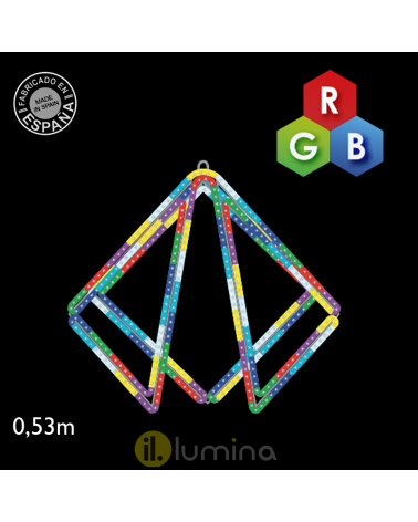 Figura luminosa triángulos luz fria, cálida o RGB LED 24W 53cm