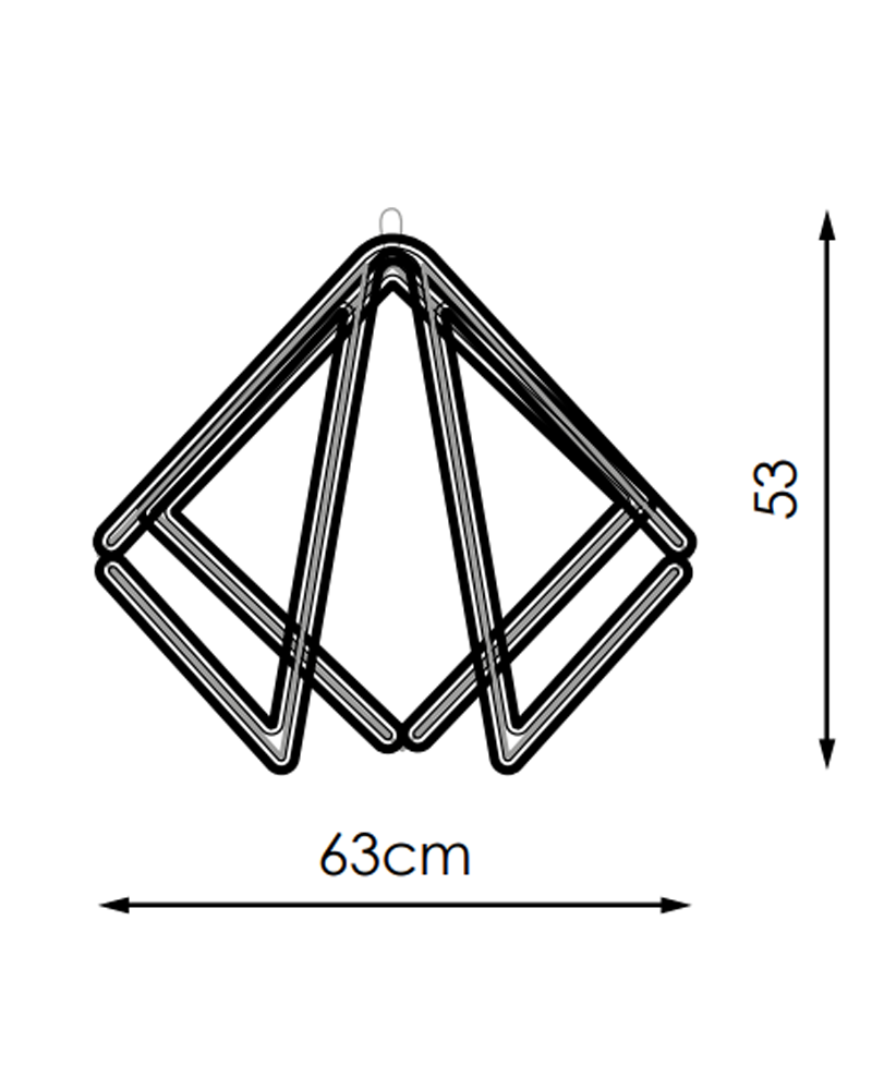 Figura luminosa triángulos luz fria, cálida o RGB LED 24W 53cm