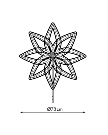Flor en forma de lirio luz fría y cálida para cono o árbol de navidad LED 78cm 36W
