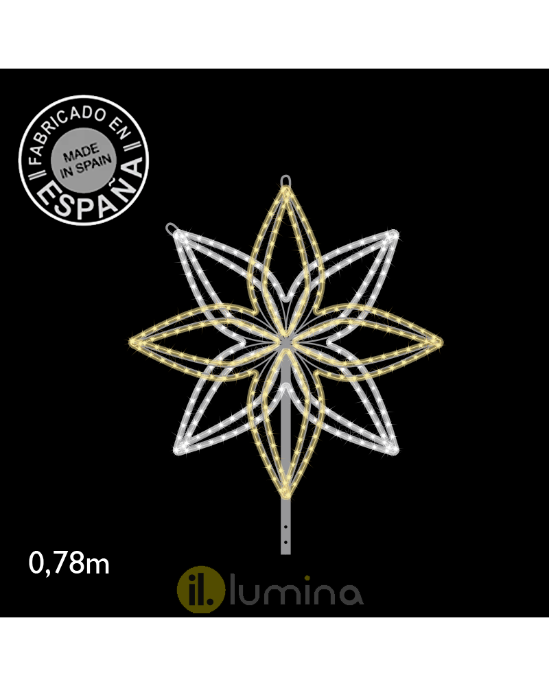 Flor en forma de lirio luz fría y cálida para cono o árbol de navidad LED 78cm 36W