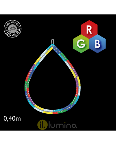 Drop luminous figure cool white, warm light or RGB LED 9W 40cm