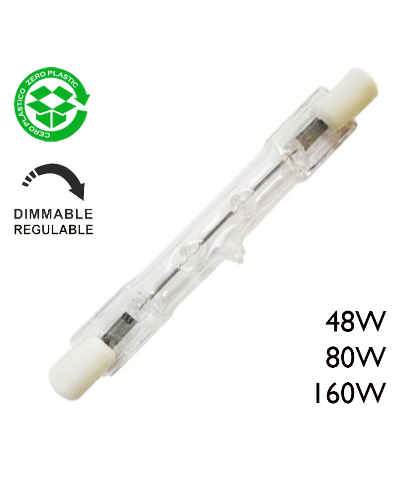 Lámpara halógena regulable lineal R7S 78mm