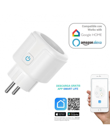 Wi-fi plug compatible Google Home and Amazon Alexa using the SmartLife app