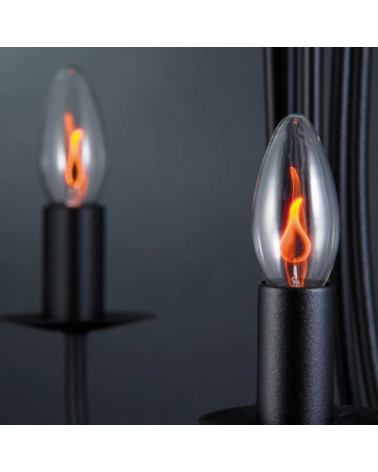 Flickering oscillating candle bulb like clear flame 3W E14 230V